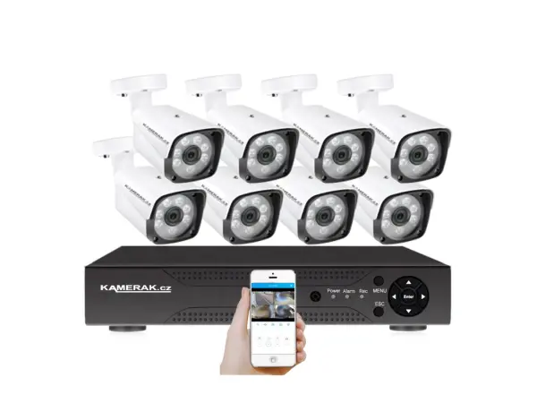 8 kamerový set AHD WN8-60A 2MPx-1080P, CZ menu