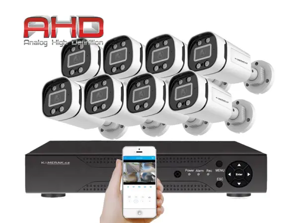 8 kamerov� AHD set WN8-59A 2Mpx 1080p, H.265, CZ menu