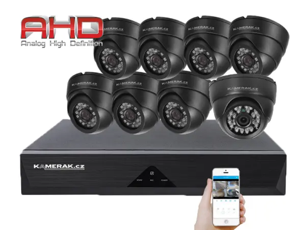 8 kamerov� AHD set WN8-52E s mic. 5Mpx 1920p, H.265, CZ menu