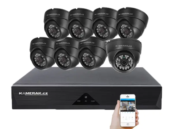 8 kamerov� AHD set WN8-52E s mic. 5Mpx 1920p, H.265, CZ menu