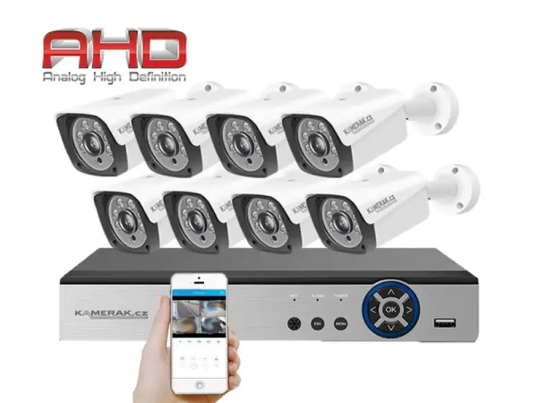 8 kamerovy ahd set he8-55e 5mpx 1920p, h.265, cz menu