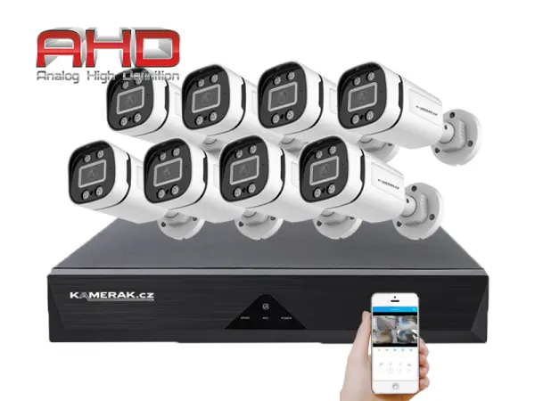 8 kamerovy ahd set wn8-59e s mic. 5mpx 1920p, h.265, cz menu