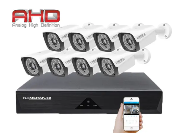 8 kamerov� AHD set WN8-60E 5Mpx s mic., H.265, CZ menu