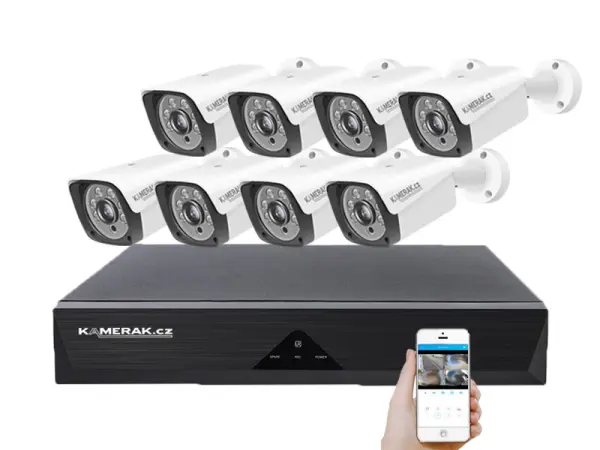 8 kamerovy ahd set wn8-60e 5mpx s mic., h.265, cz menu