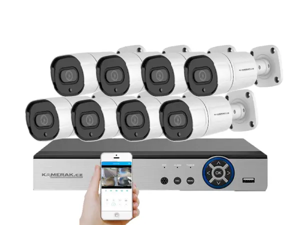 8 kamerovy ahd set he8-63e 5mpx 1920p, h.265, cz menu