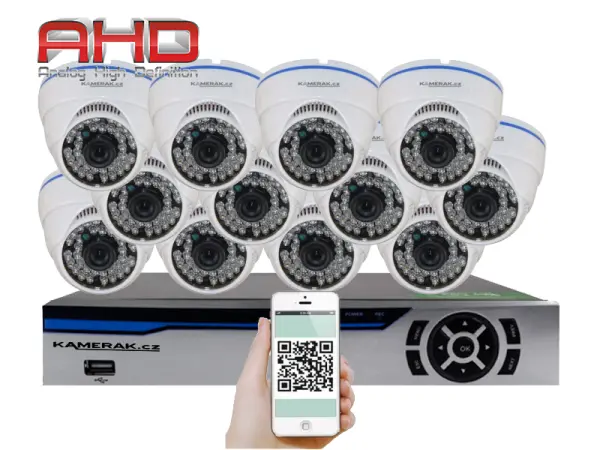 12 kamerovy ahd set he12-51a 2mpx 1080p, h.265, cz menu