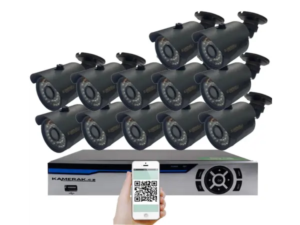 12 kamerovy ahd set he12-58a 2mpx 1080p, h.265, cz menu