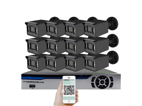 12 kamerov� AHD set HE12-57E 5Mpx 1920p, H.265, CZ menu