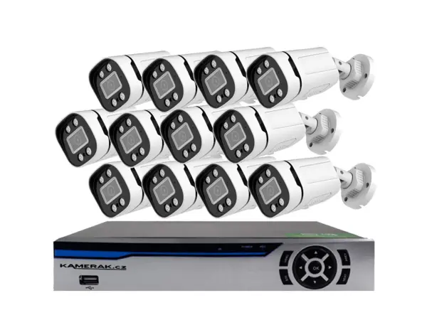 12 kamerov� AHD set HE12-59E 5Mpx 1920p, H.265, CZ menu