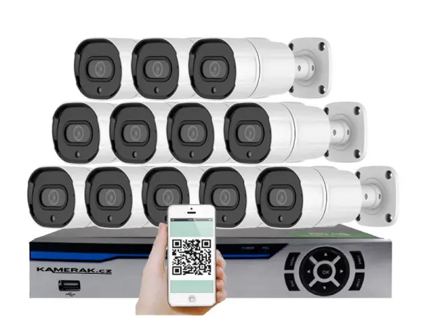 12 kamerov� AHD set HE12-63E 5Mpx 1920p, H.265, CZ menu