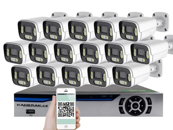 16 kamerov� AHD set HE16-54E 5Mpx 1920p, H.265, CZ menu