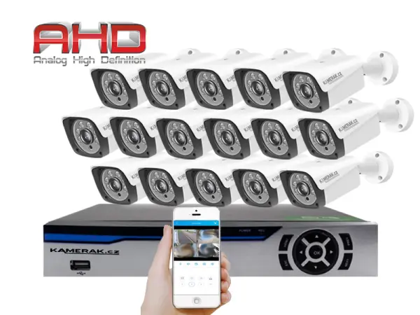 16 kamerovy ahd set he16-55e 5mpx 1920p, h.265, cz menu