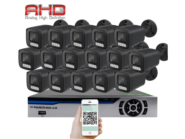 16 kamerovy ahd set he12-56e 5mpx 1920p, h.265, cz menu