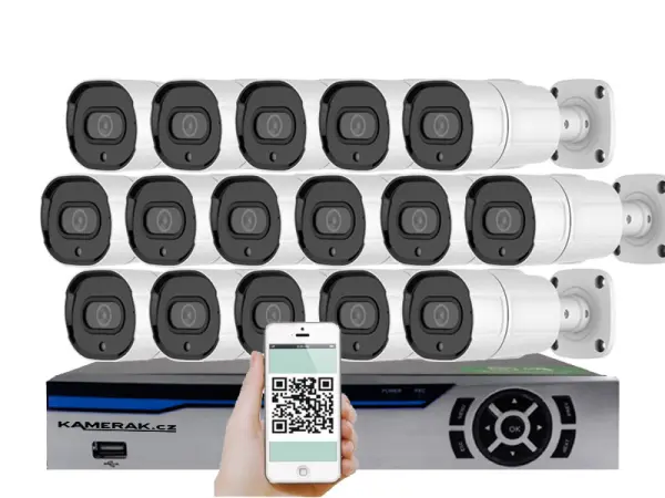 16 kamerov� AHD set HE16-63E 5Mpx 1920p, H.265, CZ menu