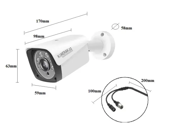 AHD kamera 2MPx 1080P AHD WN-60A bullet