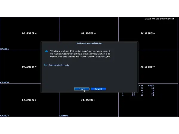 dvr 8ch xm-a108 5mpx (ahd,ip,analog) pro 8 ahd kamer, cz menu
