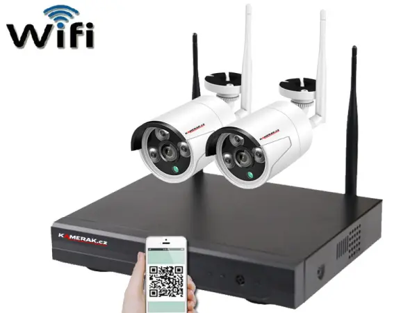 bezdratovy 2 kamerovy set wifi ip pro wip2-102b 3mpx, cz menu