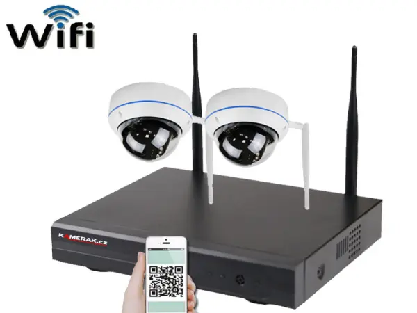 bezdratovy 2 kamerovy set wifi ip pro wip2-104b 3mpx, cz menu