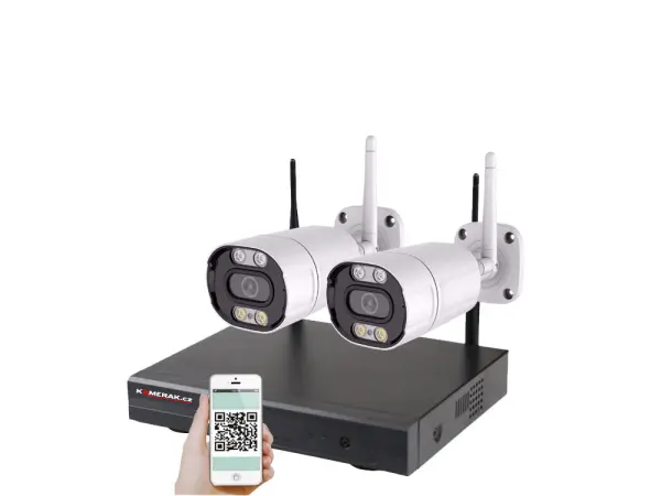 bezdratovy 2 kamerovy set wifi ip pro wip2-105b 3mpx, cz menu
