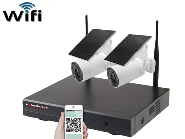 bezdratovy solarni 2 kamerovy system wifi ip pro wip2-210b 4mpx, cz menu