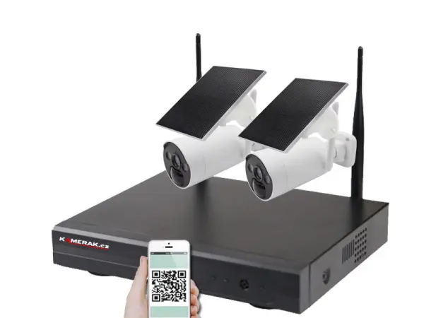 bezdratovy solarni 2 kamerovy system wifi ip pro wip2-210b 4mpx, cz menu