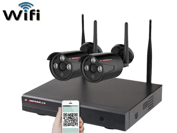 bezdratovy 2 kamerovy set wifi ip pro wip2-303c-black 5mpx, cz menu