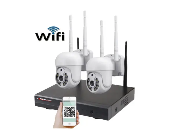 bezdratovy 2 kamerovy set wifi ip pro wip2-308c 5mpx, ptz, cz menu
