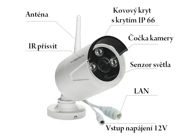 bezdratovy 3 kamerovy set wifi ip pro wip3-103b-black 3mpx, cz menu