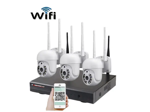 bezdratovy 3 kamerovy set wifi ip pro wip3-108b 3mpx, ptz, cz menu