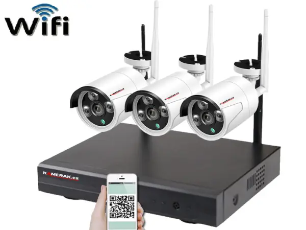 bezdratovy 3 kamerovy set wifi ip pro wip3-302c 5mpx, cz menu