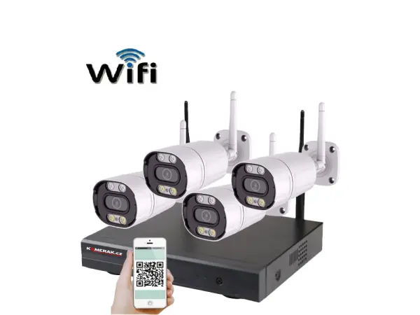 bezdratovy 4 kamerovy set wifi ip pro wip4-105b 3mpx, cz menu