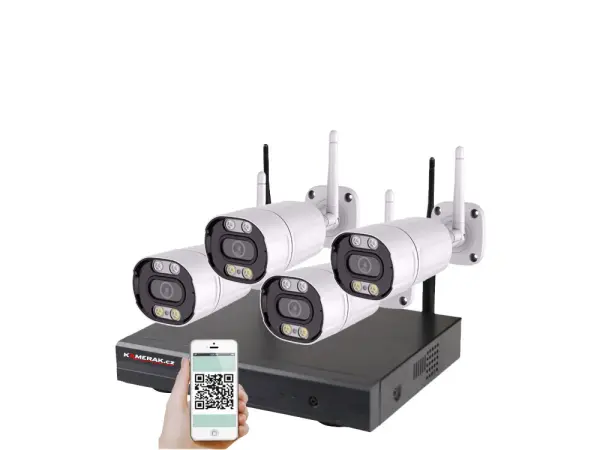 bezdratovy 4 kamerovy set wifi ip pro wip4-105b 3mpx, cz menu