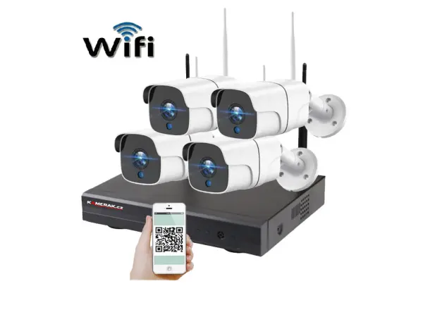 bezdratovy 4 kamerovy set wifi ip pro wip4-107b 3mpx, cz menu