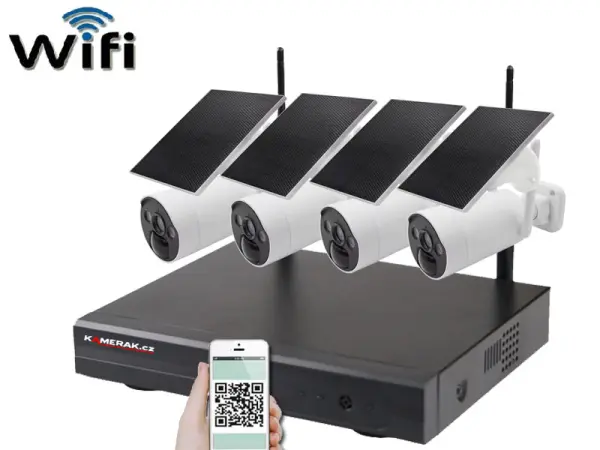 bezdratovy solarni 4 kamerovy system wifi ip pro wip4-210b 4mpx, cz menu