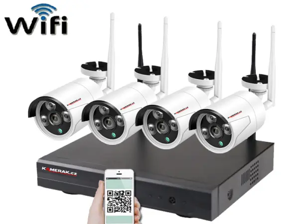 bezdratovy 4 kamerovy set wifi ip pro wip4-302c 5mpx, cz menu