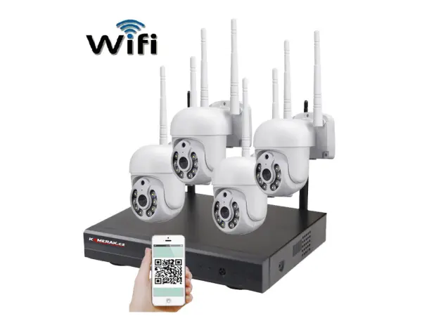bezdratovy 4 kamerovy set wifi ip pro wip4-308c 5mpx, ptz, cz menu
