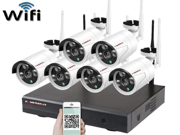 bezdratovy 6 kamerovy set wifi ip pro wip6-102b 3mpx, cz menu