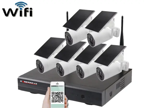 bezdratovy solarni 6 kamerovy system wifi ip pro wip6-210b 4mpx, cz menu