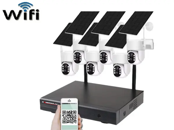 bezdratovy solarni ptz 6 kamerovy system wifi ip pro wip6-211b 4mpx, cz menu