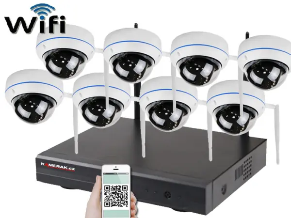 bezdratovy 8 kamerovy set wifi ip pro wip8-104b 3mpx, cz menu