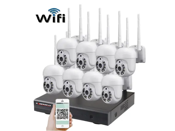 bezdratovy 8 kamerovy set wifi ip pro wip8-108b 3mpx, ptz, cz menu