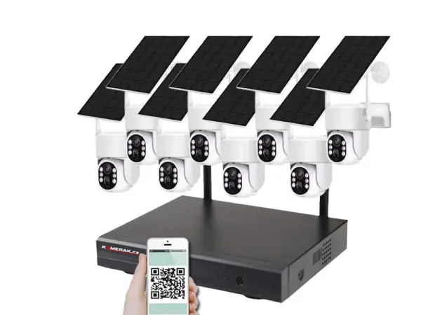 solarni bezdratovy ptz 8 kamerovy system wifi ip pro wip8-211b 4mpx, cz menu