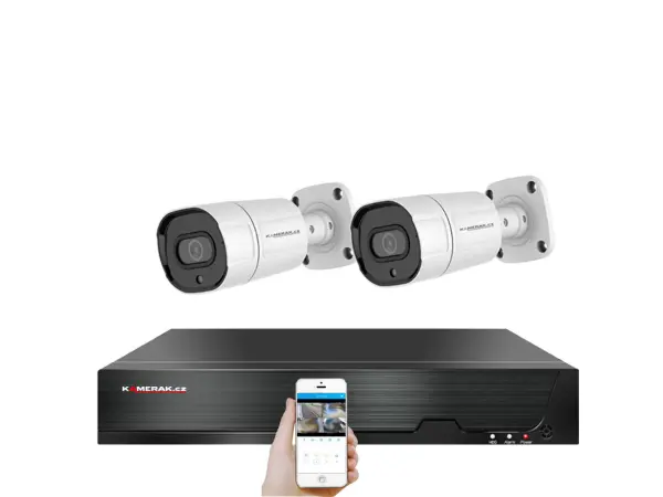 poe ip 2 kamerovy set  xm-208b 4mpx, cz menu