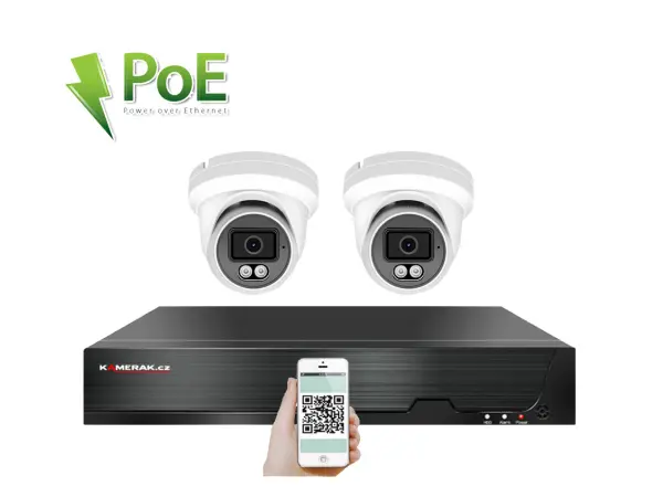 poe ip 2 kamerovy set xm-209b 4mpx, cz menu