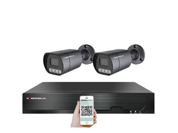 poe ip 2 kamerovy set xm-210b 4mpx, mikrofon, cz menu