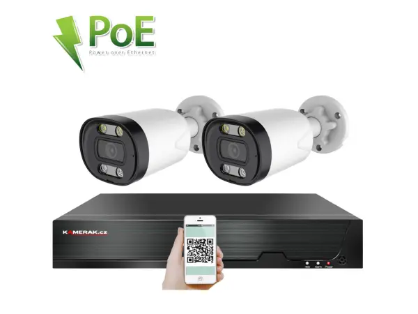 poe ip 2 kamerovy set xm-213b 4mpx, cz menu