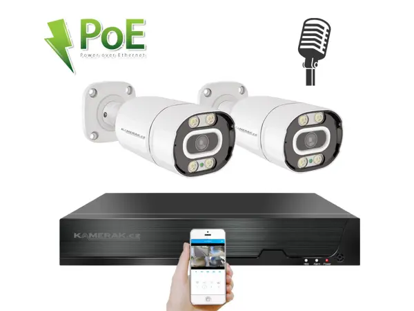 4K PoE IP 2 kamerov� set XM-203D 8MPx, CZ menu