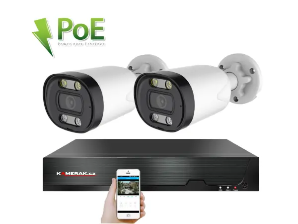 4k poe ip 2 kamerovy set xm-213d 8mpx, cz menu
