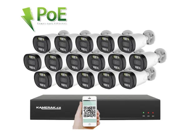 PoE IP 16 kamerov� set XM-1613B 4MPx, CZ menu
