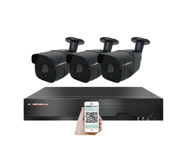 poe ip 3 kamerovy set xm-307b 4mpx, cz menu